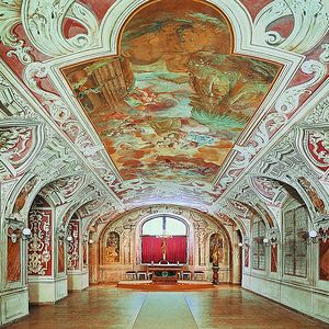 Innenansicht Basilika / Pfarre Graz-Mariatrost  Die Wochtentagskapelle. 'Hl. Paulus der Einsiedler'.