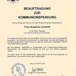30.4.2018 - Beauftragung Kommunionspendung